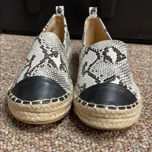 Victoria Adams slip ons- snake skin pattern